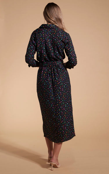 Long polka dot shirt cheap dress