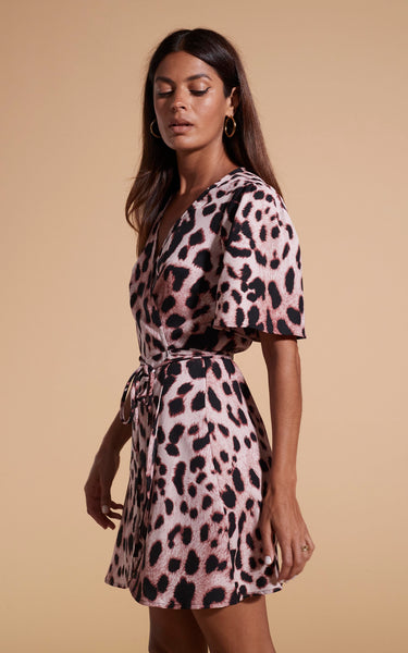 Ganni pink leopard outlet dress