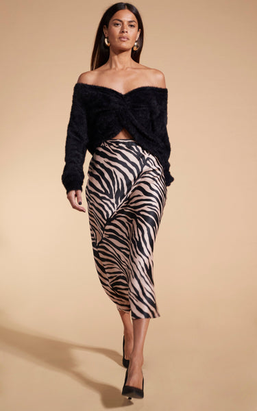 Animal print on sale midi skirt uk