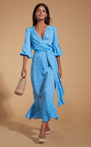 Split Leg Maxi Slip Dress in Cobalt Blue – Dancing Leopard