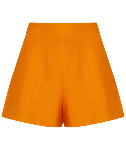 Orange high hot sale waisted shorts