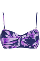 HALO Lalita Bandeau Bikini Top In Watercolour Purple Leaf