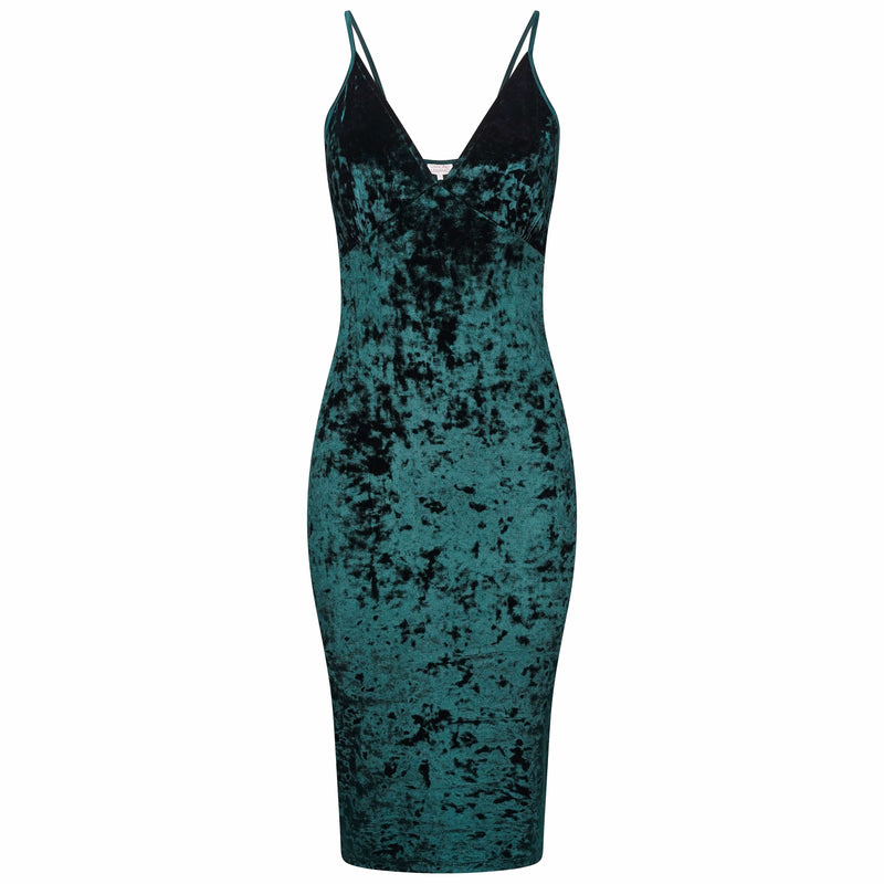 Cici Midi Cami Dress In Pine Green