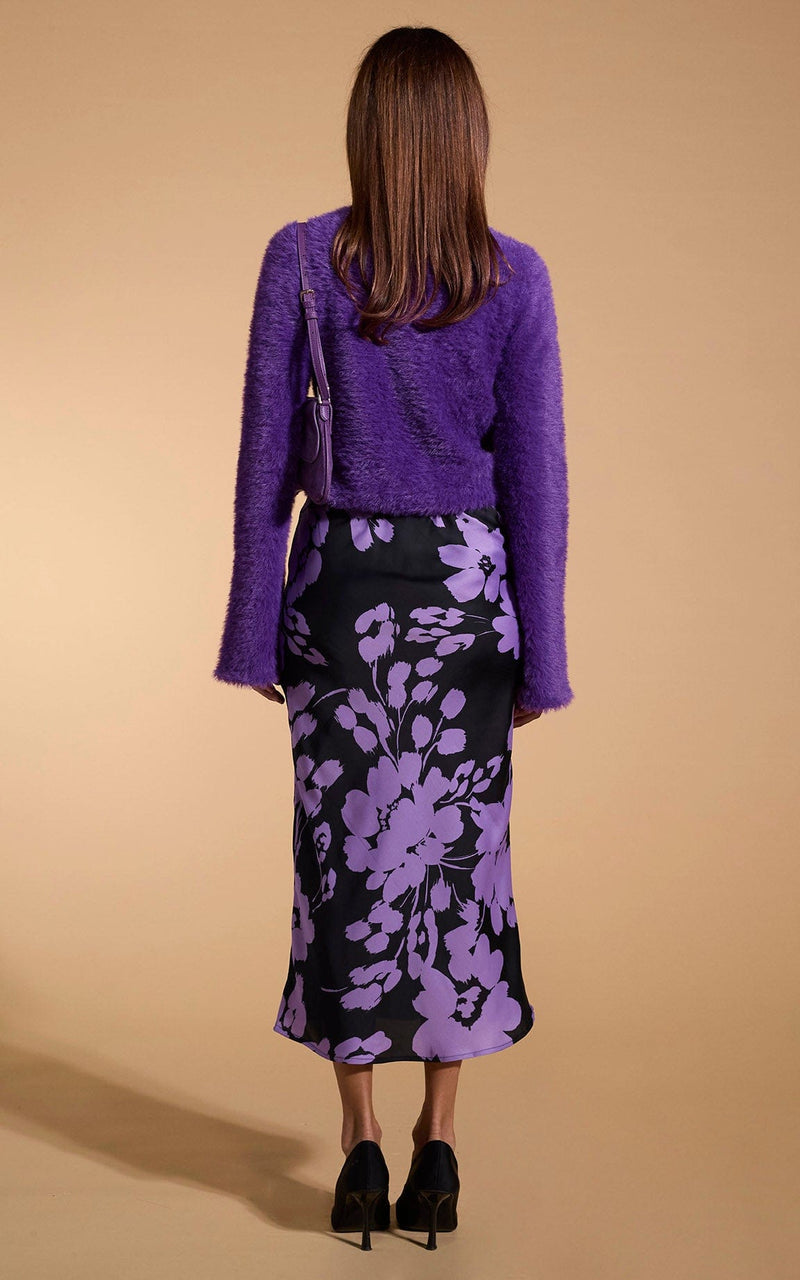 Renzo Skirt in Lilac on Black Floral