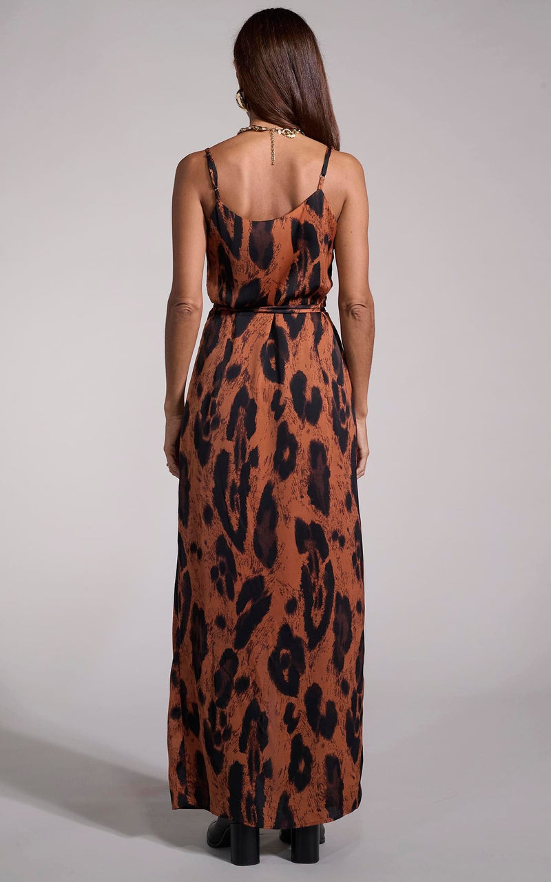 Mariah Wrap Dress In Chocolate Leopard