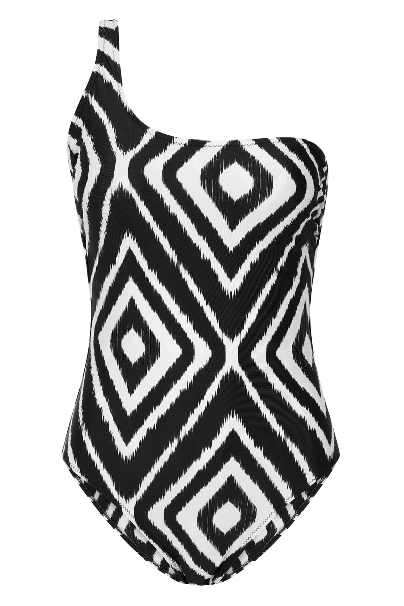 HALO Kaia Swimsuit in Black and White Ikat