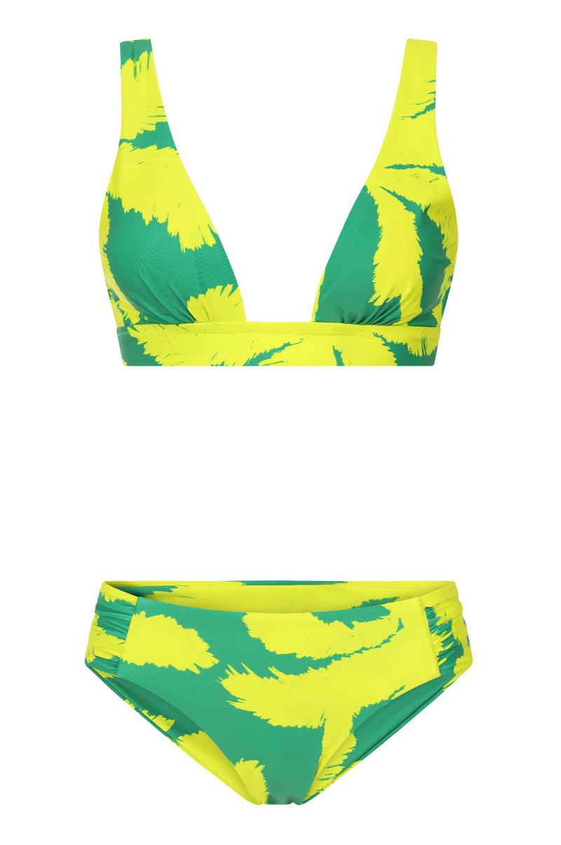 HALO Miyanna Ruched Brief in Lime Palm