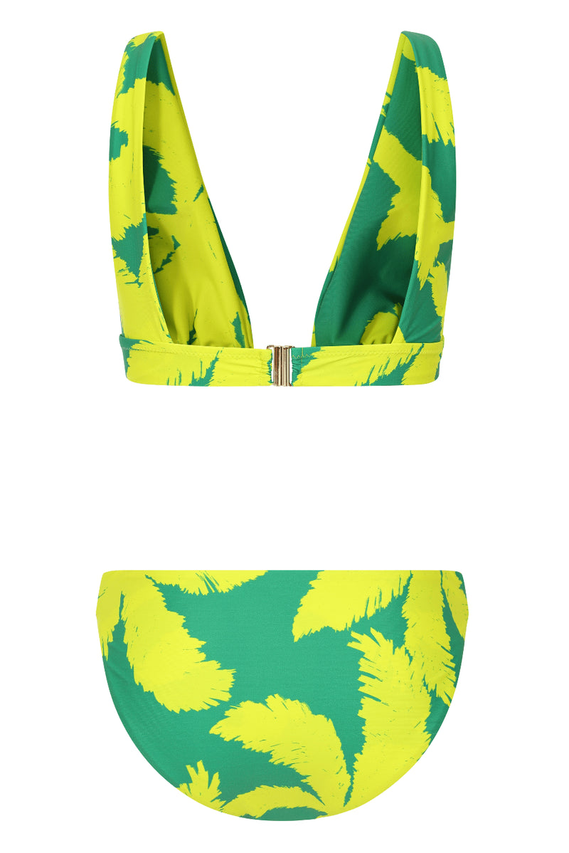HALO Miyanna Ruched Brief in Lime Palm