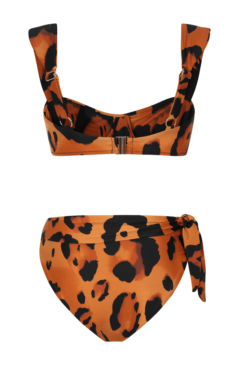 HALO Salinas Bikini Top in Jungle Leopard