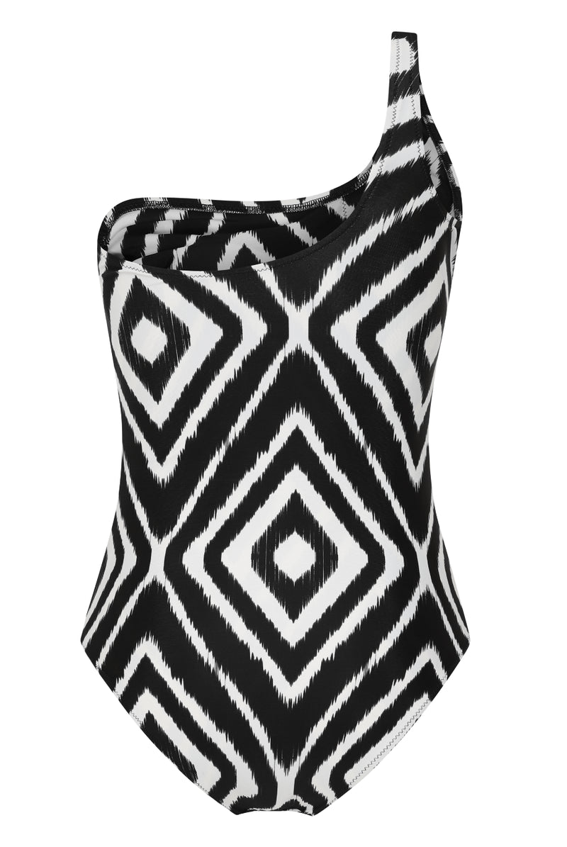 HALO Kaia Swimsuit in Black and White Ikat