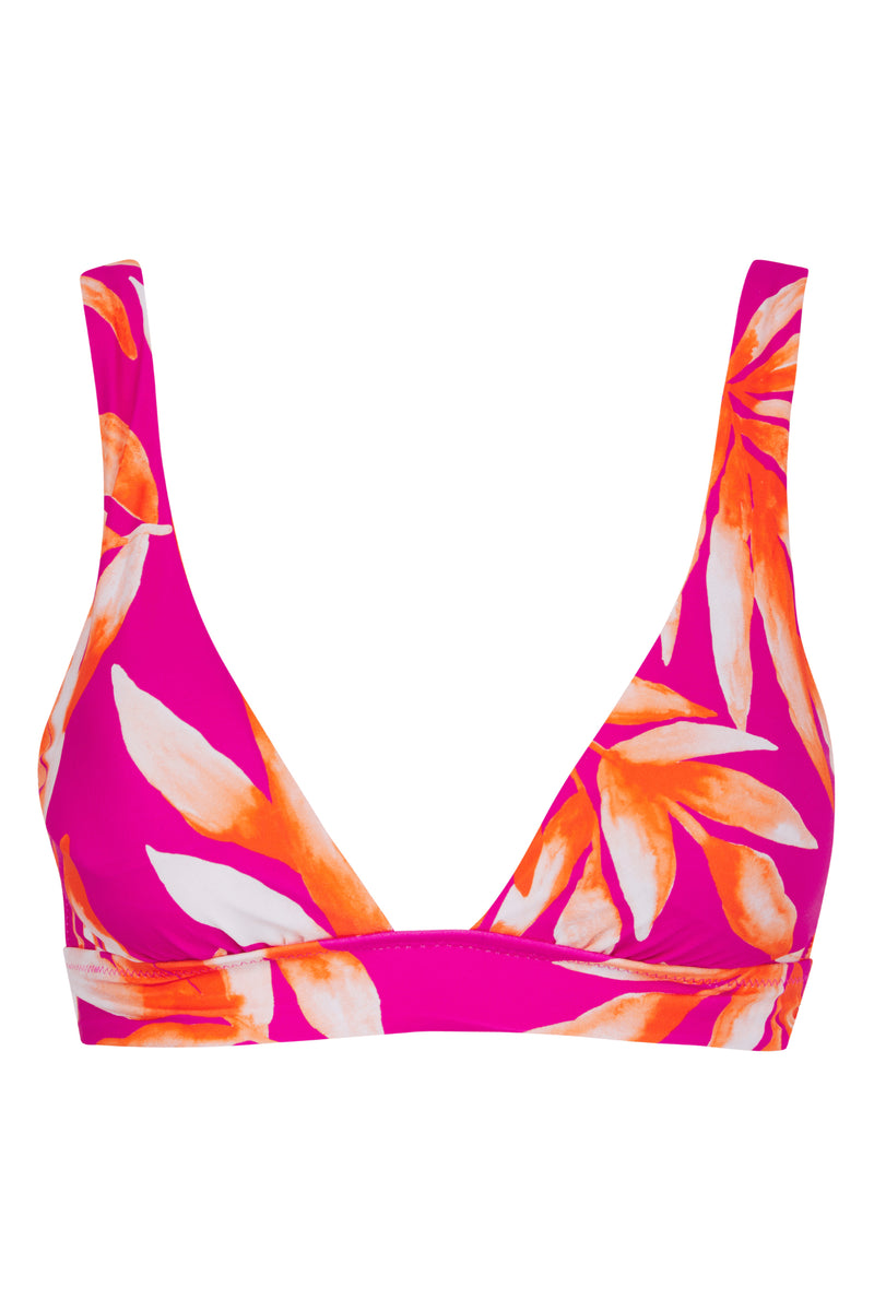 HALO Tamika Bikini Vest Top In Watercolour Orange Leaf