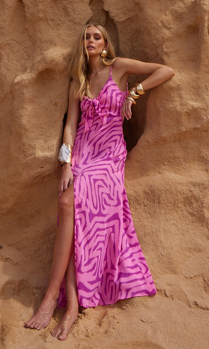 Blossom Dress in Abstract Marble Pink