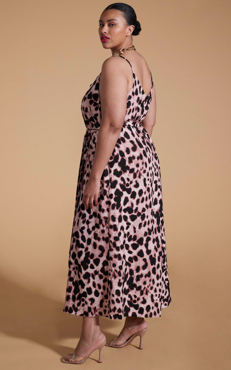 Sookie Slip Dress In Blush Leopard