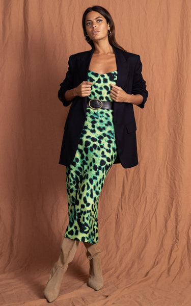 Sienna Midaxi Dress in Lime Leopard – Dancing Leopard