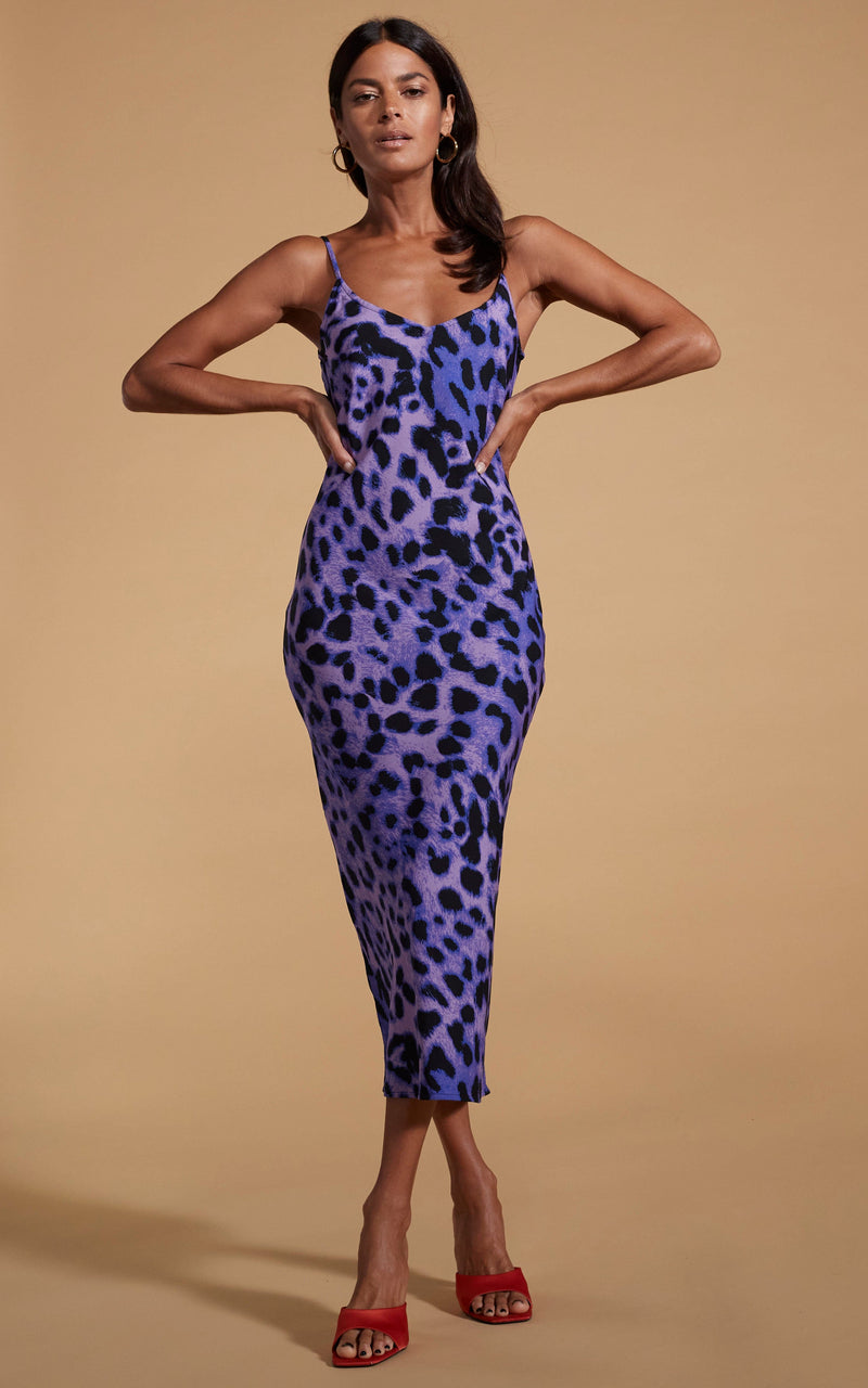 Sienna Midaxi Dress in Lilac Leopard – Dancing Leopard