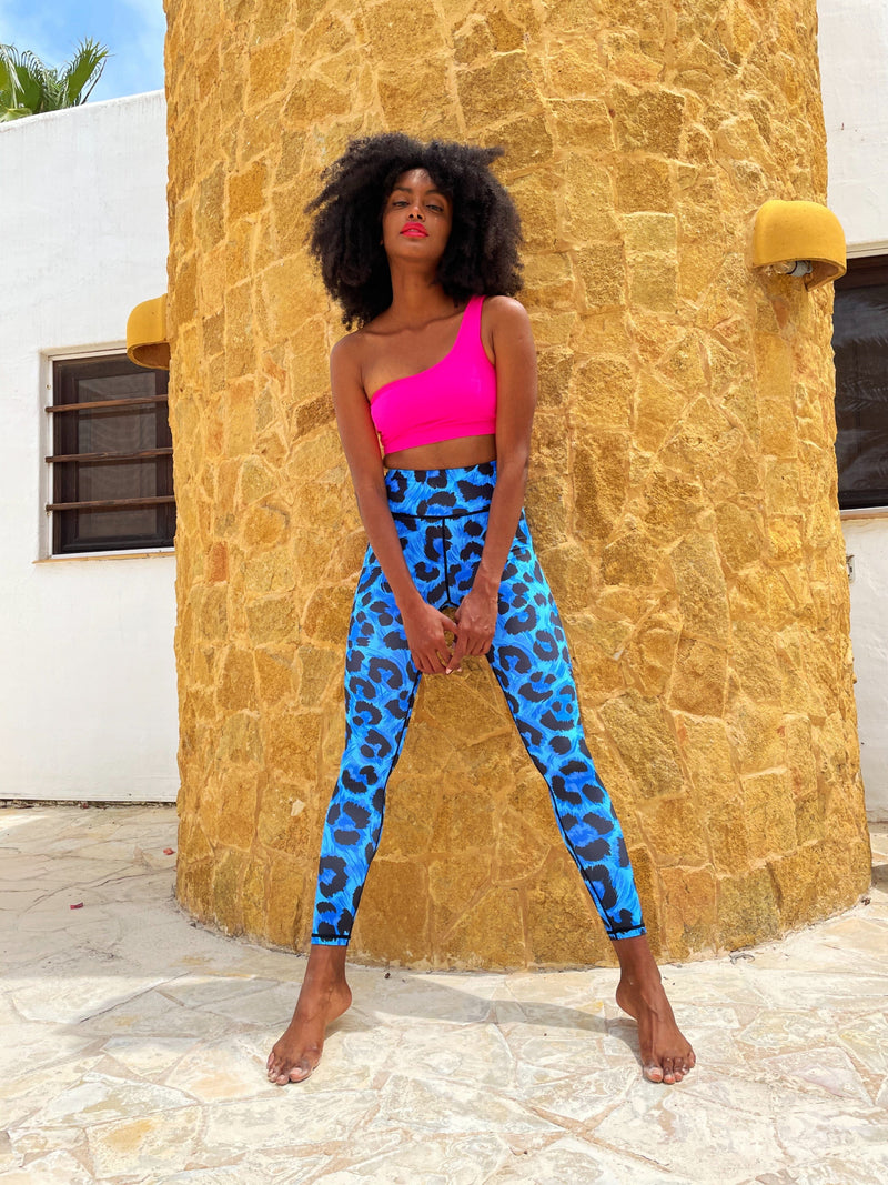 Izumi Leggings in Blue Leopard